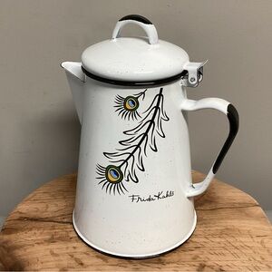 🟢 Vintage Frida Kahlo enamel coffee pot kettle - Extremely Gently Used Condition